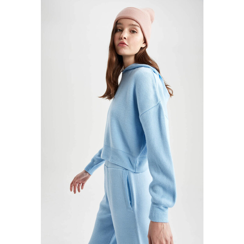 DEFACTO Oversize Fit Hooded Sweater