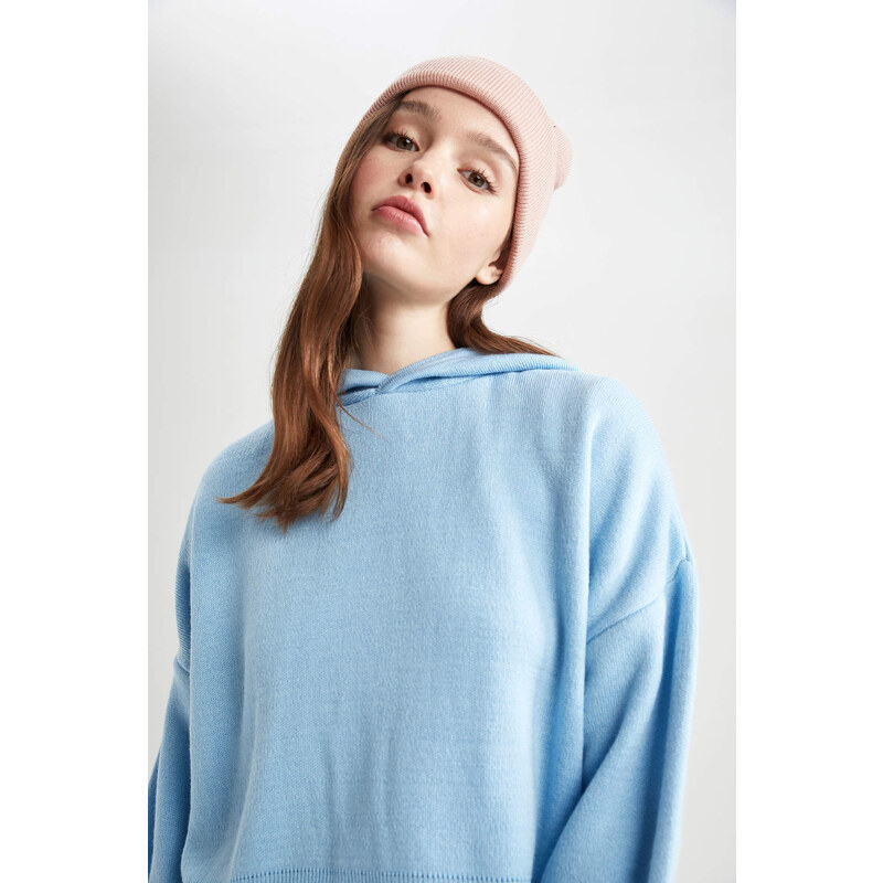 DEFACTO Oversize Fit Hooded Sweater