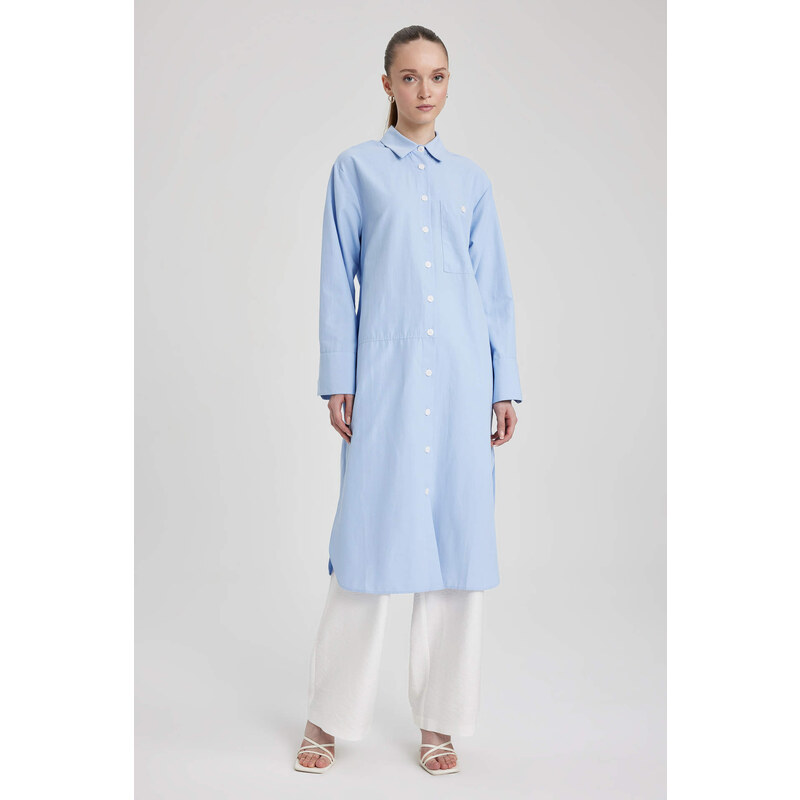 DEFACTO Relax Fit Poplin Long Sleeve Tunic