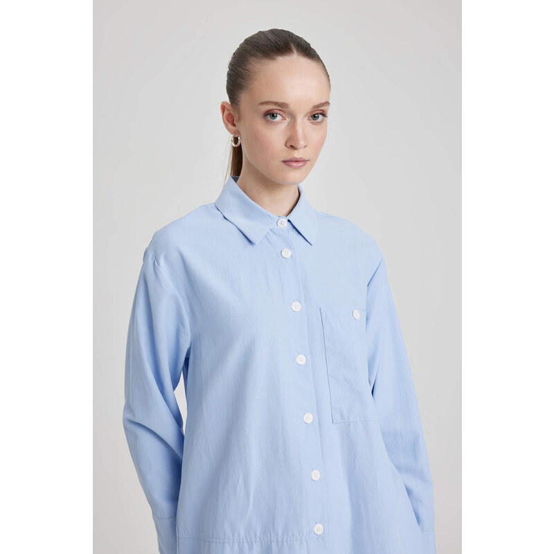 DEFACTO Relax Fit Poplin Long Sleeve Tunic