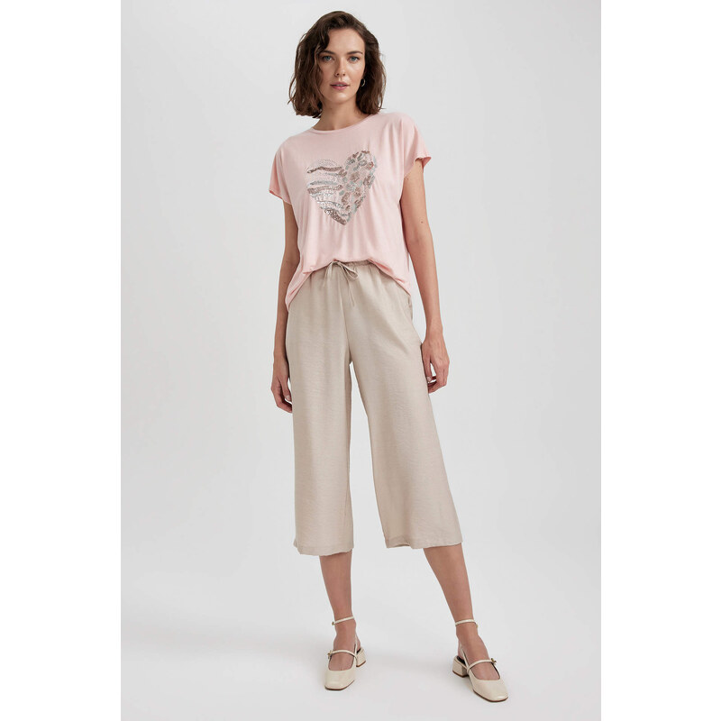 DEFACTO Linen Look Capri Trousers