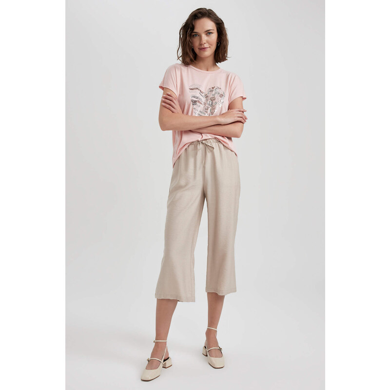 DEFACTO Linen Look Capri Trousers