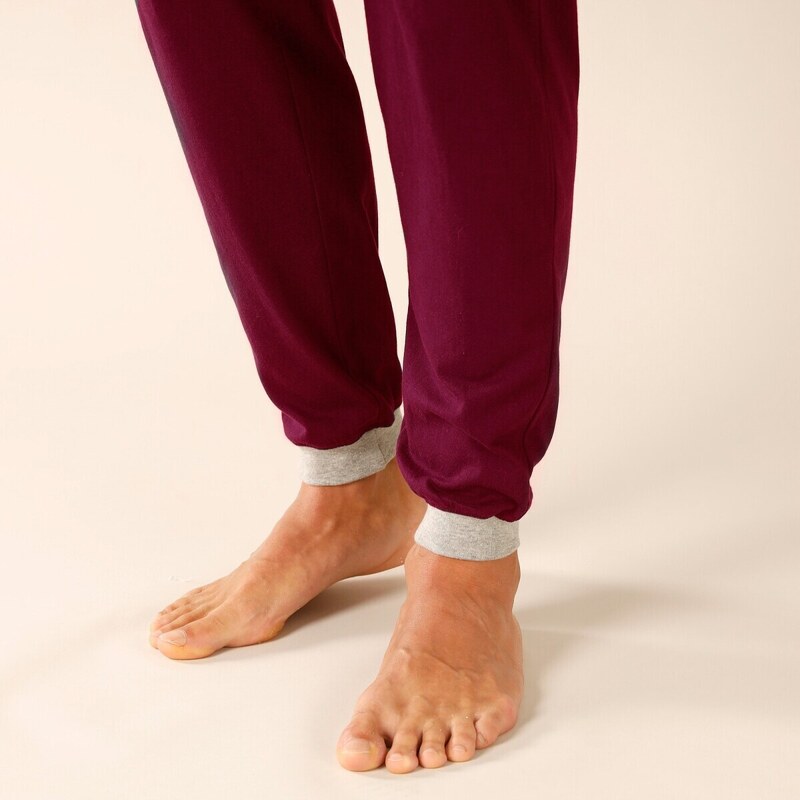 Blancheporte Sada 2 pyžamových kalhot zakončených pružnými lemy šedá+bordó 36/38