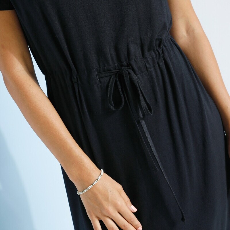 Blancheporte Jednobarevné šaty s krátkými rukávy černá 34/36
