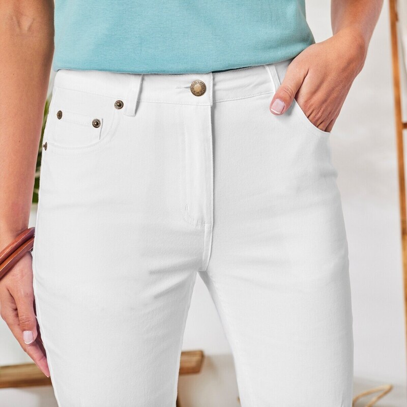 Blancheporte Úzké dlouhé kalhoty bílá 36