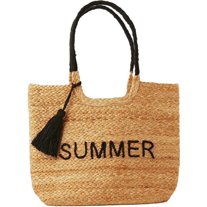 Blancheporte Plážová taška s výšivkou "summer", juta přírodní