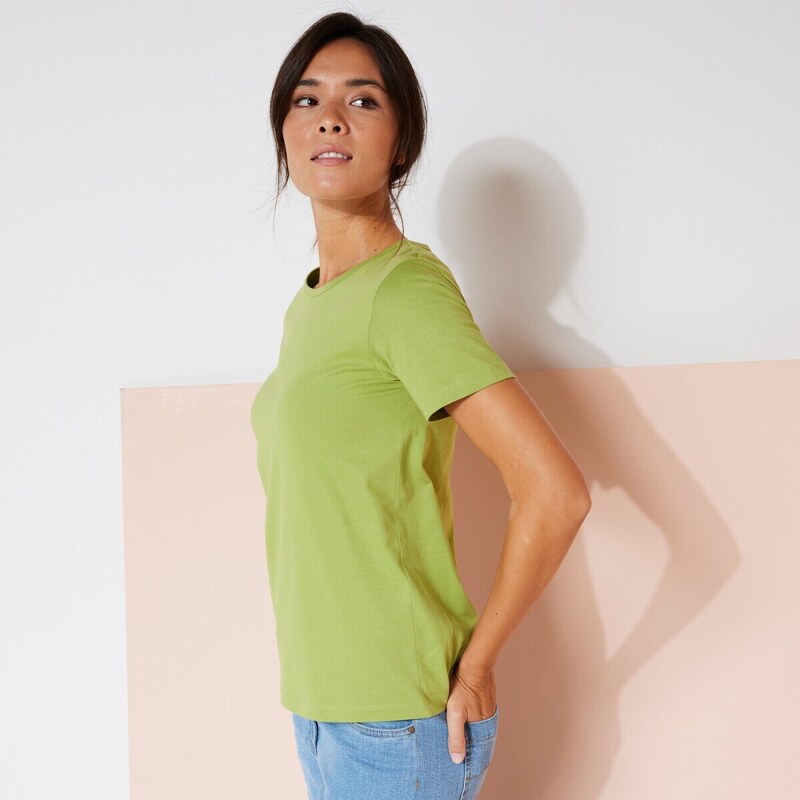 Blancheporte Jednobarevné tričko s krátkými rukávy zelená 34/36
