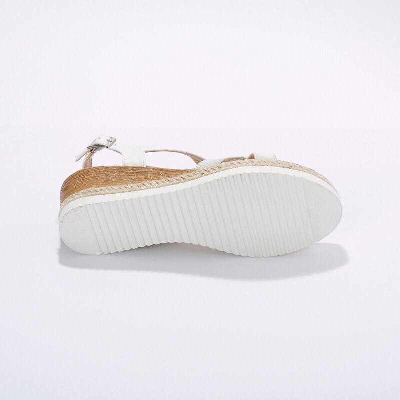 Blancheporte Páskové sandály na klínové podrážce bílá 38