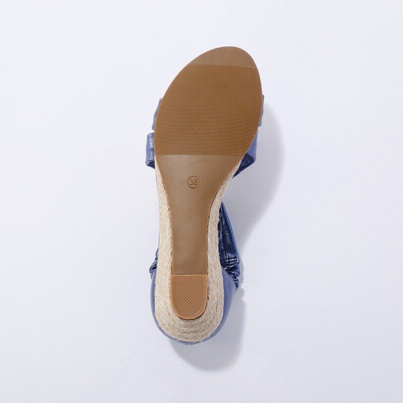 Blancheporte Pružné sandály na klínovém podpatku modrá 39