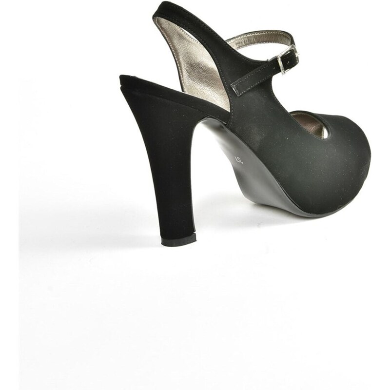 Fox Shoes Women's Black Nubuck Platform Heels Evening Dress Shoes
