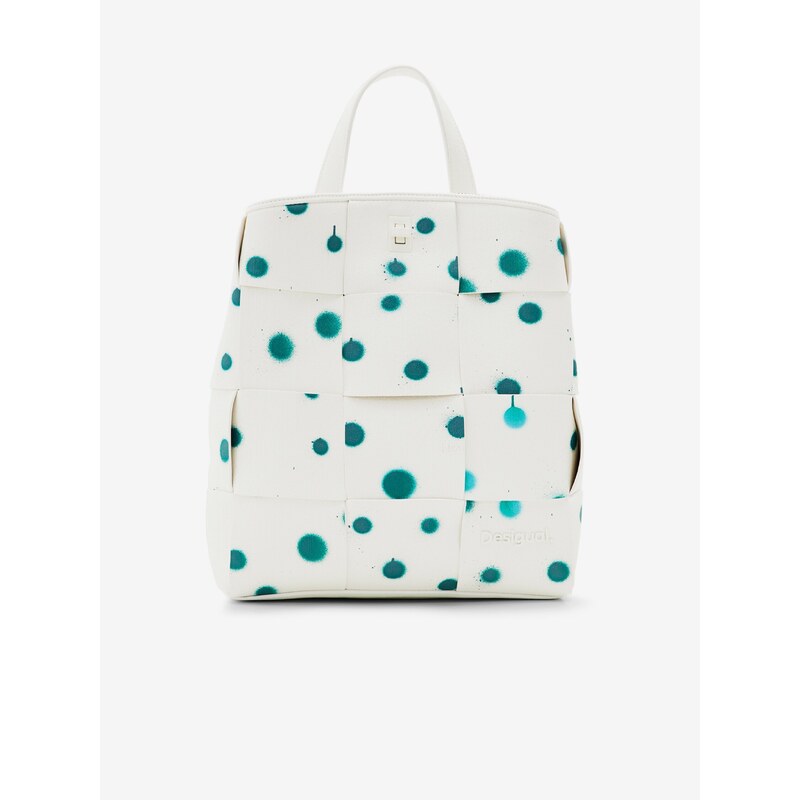 Zeleno-bílý dámský vzorovaný batoh Desigual New Splatter Sumy Mini - 108374041