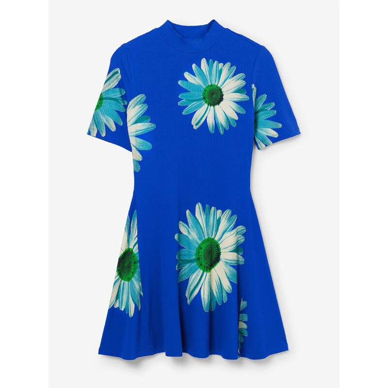 Modré dámské květované šaty Desigual Margaritas - Dámské