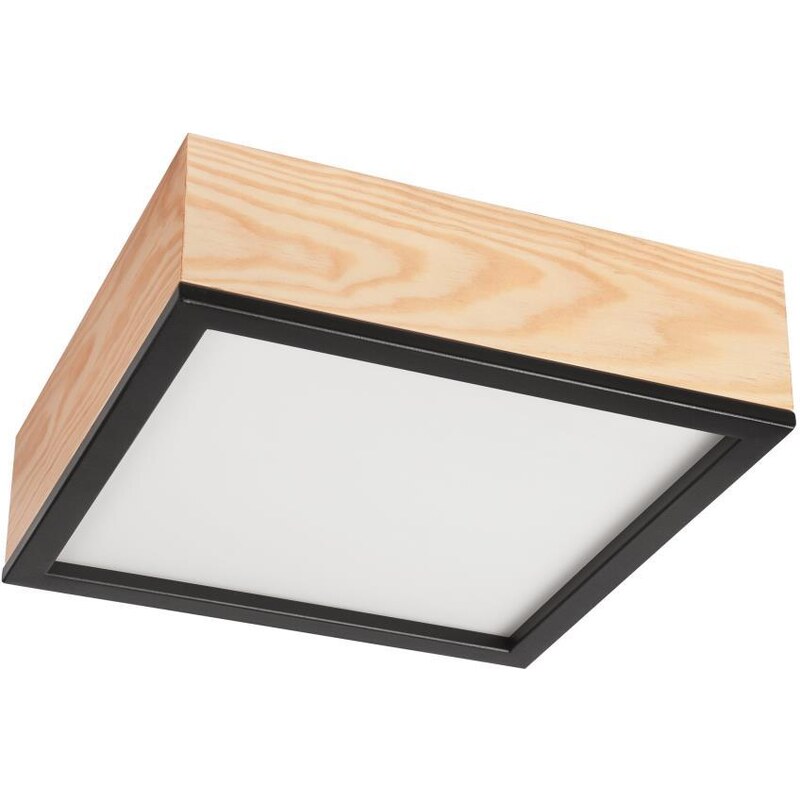 Lamkur Stropní svítidlo NATURAL SQUARE 2xE27/15W/230V 31x31 cm borovice/černá LA48840