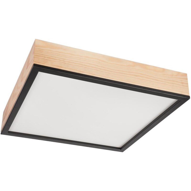 Lamkur Stropní svítidlo NATURAL SQUARE 4xE27/15W/230V 48x48 cm borovice/černá LA48864