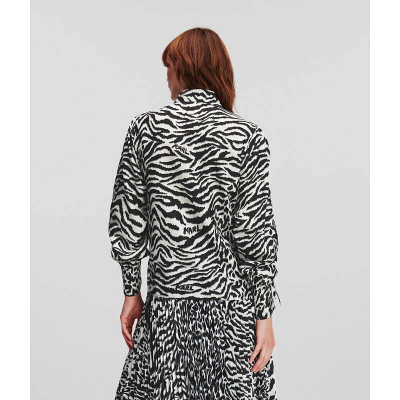 HALENKA KARL LAGERFELD ANIMAL PRINT SILK SHIRT