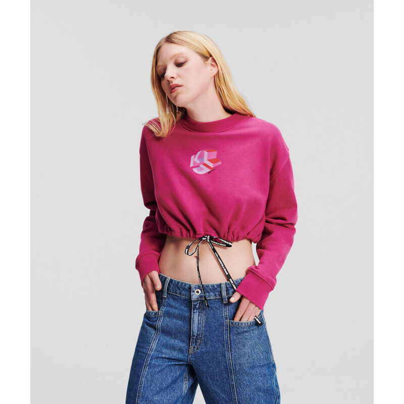 MIKINA KARL LAGERFELD JEANS KLJ RELAXED CROPPED SWEAT