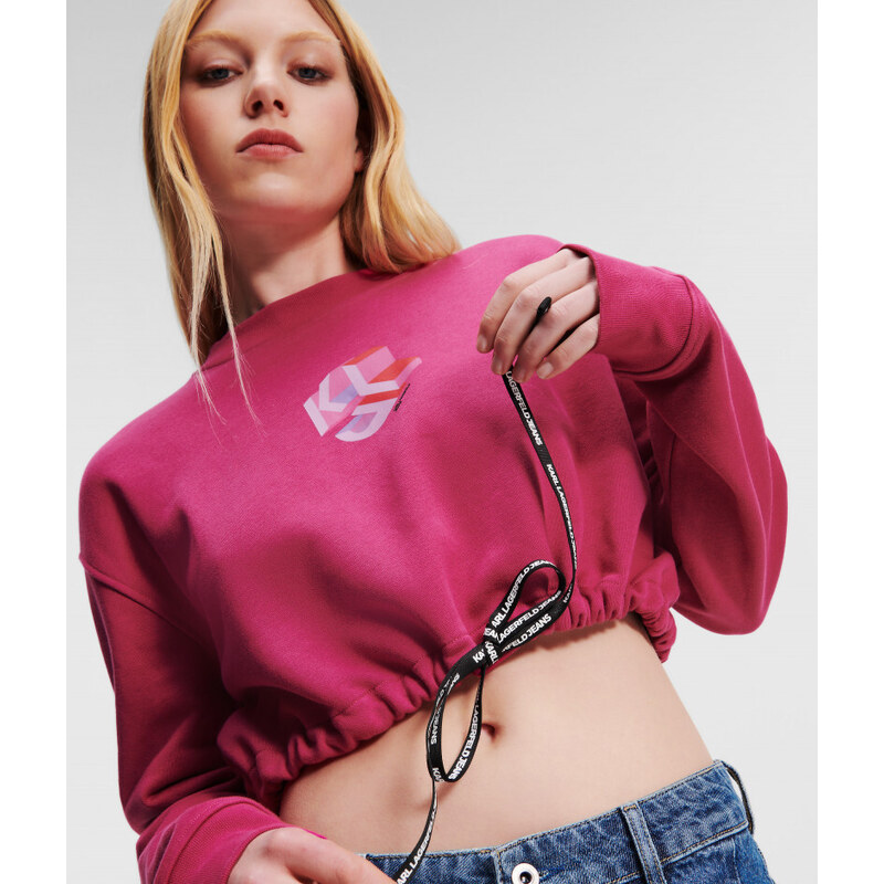 MIKINA KARL LAGERFELD JEANS KLJ RELAXED CROPPED SWEAT