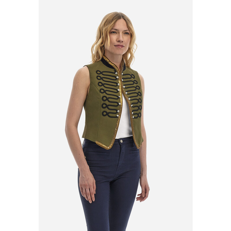 SAKO LA MARTINA WOMAN SLEEVELESS JACKET COTTON