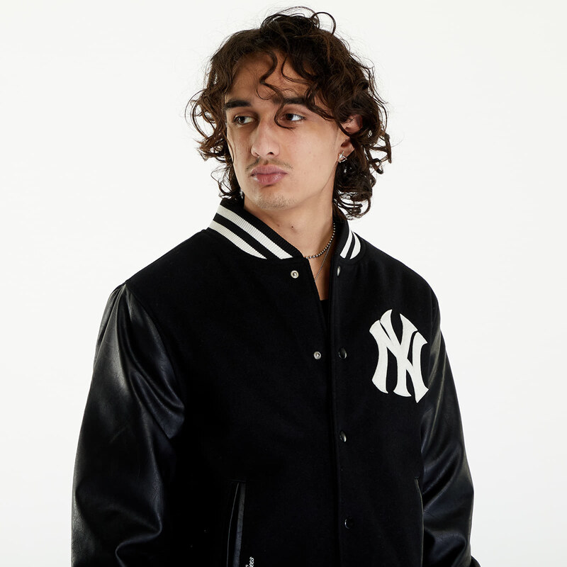 New Era New York Yankees MLB World Series Varsity Jacket UNISEX Black/ Off White