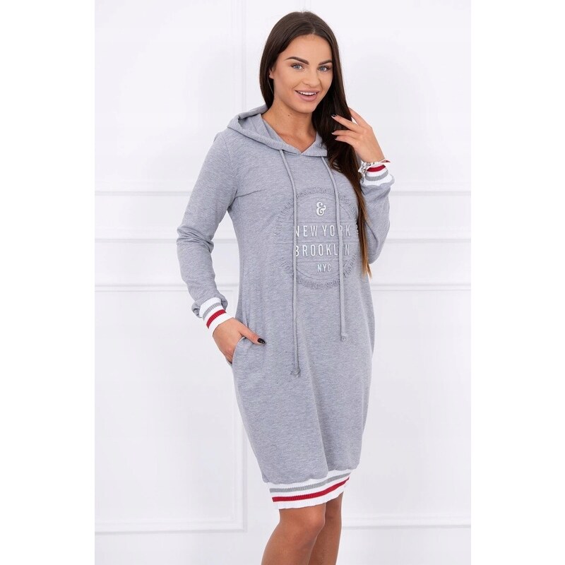 Fashionweek Příjemné a extrémně pohodlné mikinové šaty s kapucí K62095 68558878