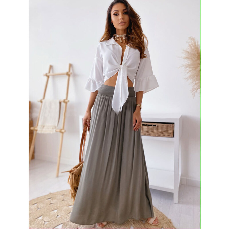 Fashionweek Dámská dlouhá sukně MAXI lehká, vzdušná, elastický