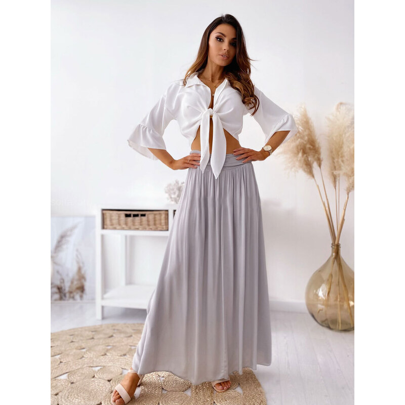 Fashionweek Dlouhá sukně maxi letní sukně ze vzdušného materiálu MF266