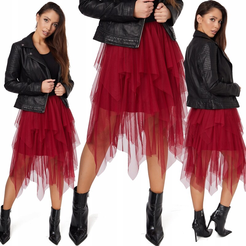 Fashionweek Dámská Tylová sukně s asymetrickým střihem TC02 71737930