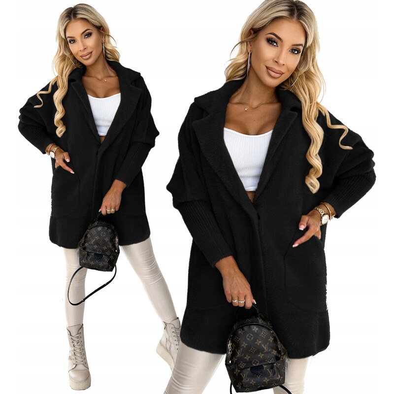 Fashionweek Dámský kabát z alpaky měkký vlněný kabát BR01