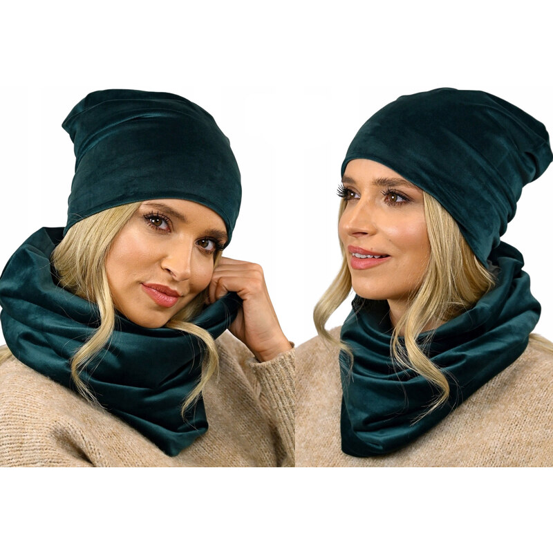 Fashionweek Dámský velurový set: čepice + trubička-šála ZIZI-BV 75073767
