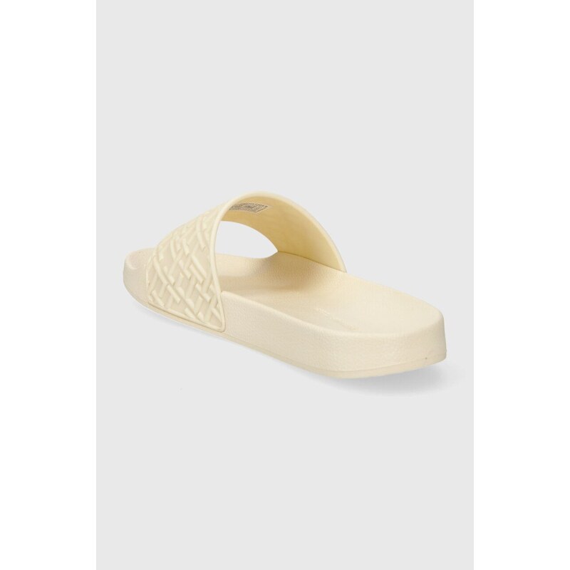 Pantofle Tommy Hilfiger TH MONOGRAM POOL SLIDE dámské, bílá barva, FW0FW06987