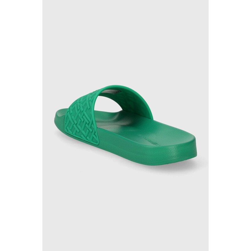 Pantofle Tommy Hilfiger TH MONOGRAM POOL SLIDE dámské, bílá barva, FW0FW06987