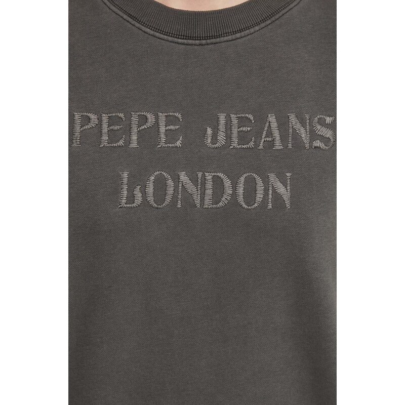 Mikina Pepe Jeans dámská, šedá barva, s aplikací