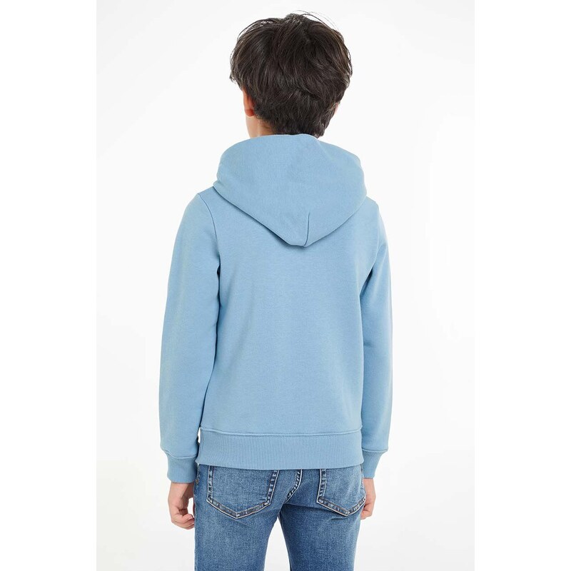 Dětská mikina Calvin Klein Jeans s kapucí, s potiskem