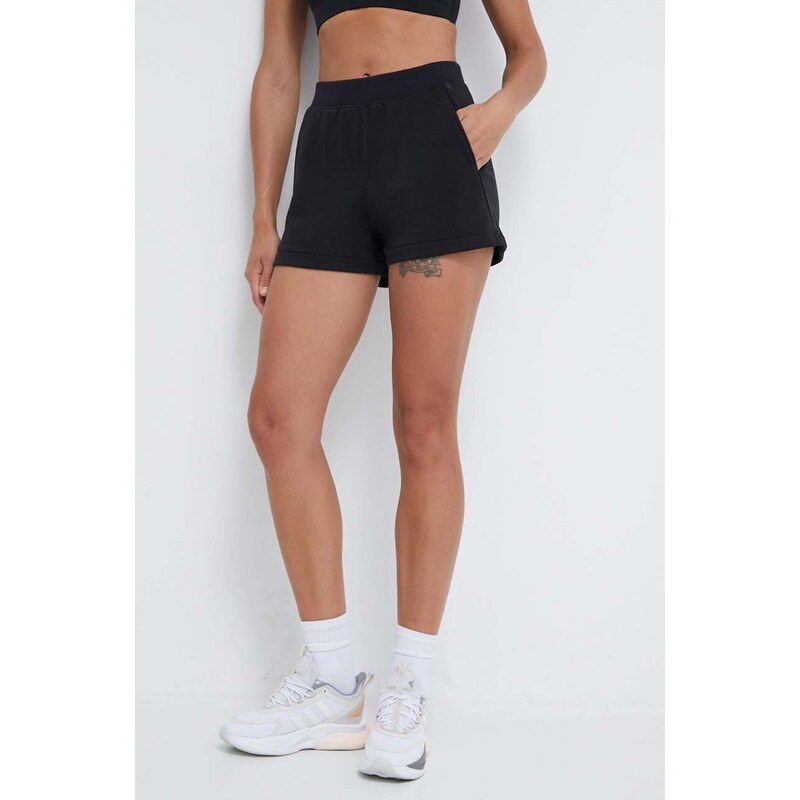 Tréninkové šortky Calvin Klein Performance černá barva, hladké, medium waist