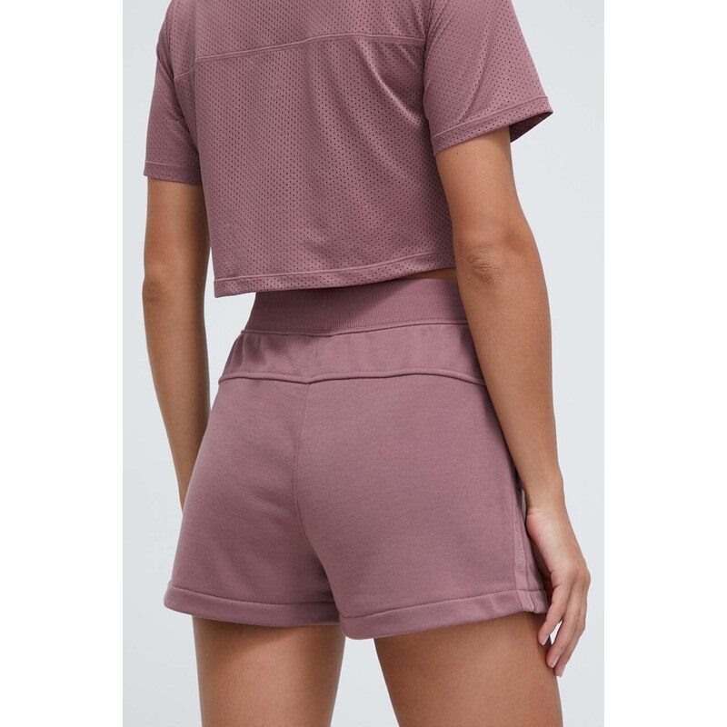 Tréninkové šortky Calvin Klein Performance růžová barva, hladké, medium waist