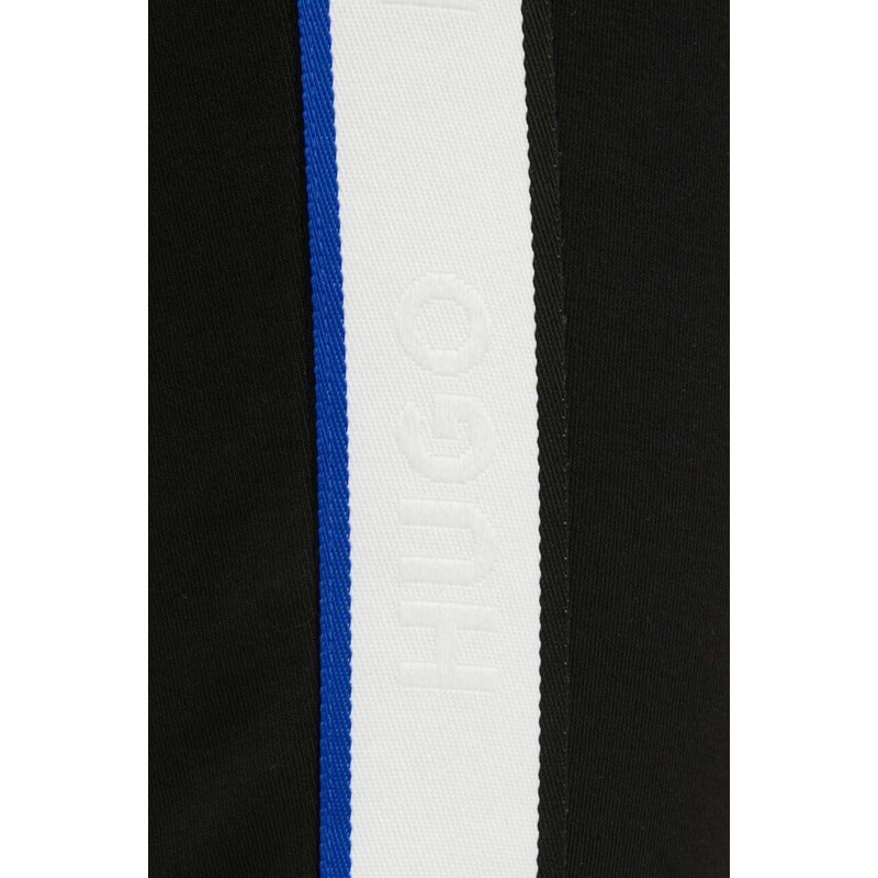 Tepláky Hugo Blue černá barva, s aplikací