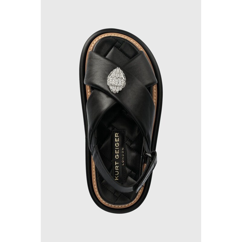 Kožené sandály Kurt Geiger London Orson Cross Strap Sandal dámské, černá barva, na platformě, 9992200109