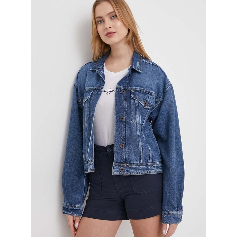 Džínová bunda Pepe Jeans dámská, přechodná, oversize