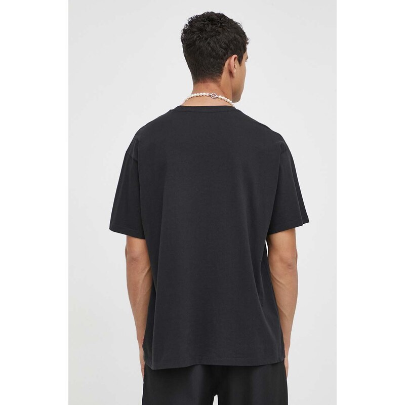 Bavlněné tričko Levi's černá barva, s aplikací