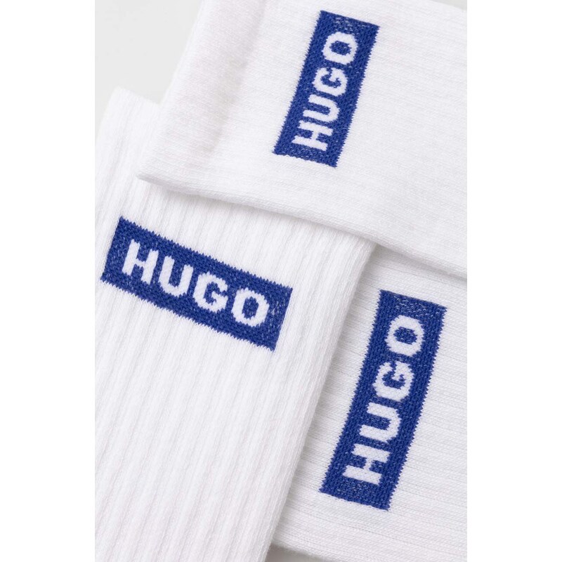 Ponožky Hugo Blue 3-pack dámské, bílá barva