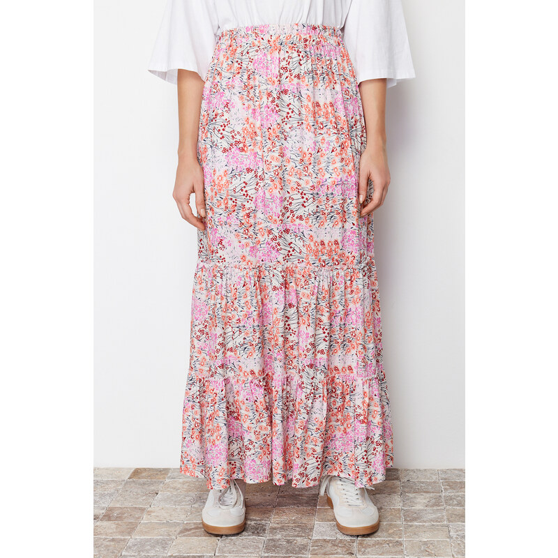 Trendyol Multi Color Floral Pattern Woven Skirt