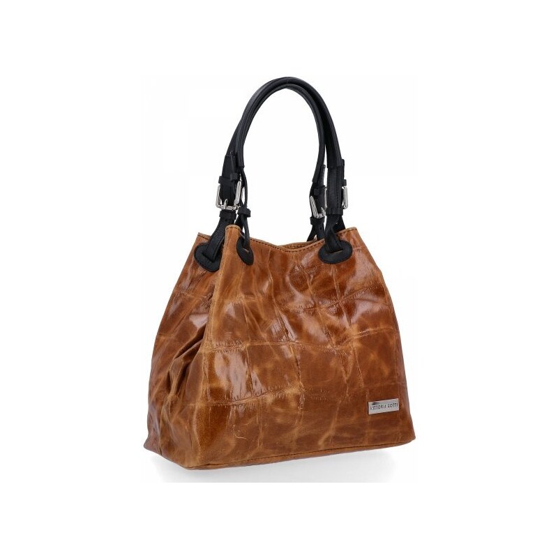 Kožené kabelka shopper bag Vittoria Gotti hnědá V692754