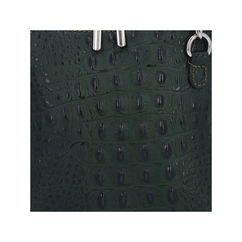 Kožené kabelka listonoška Genuine Leather lahvově zelená 218