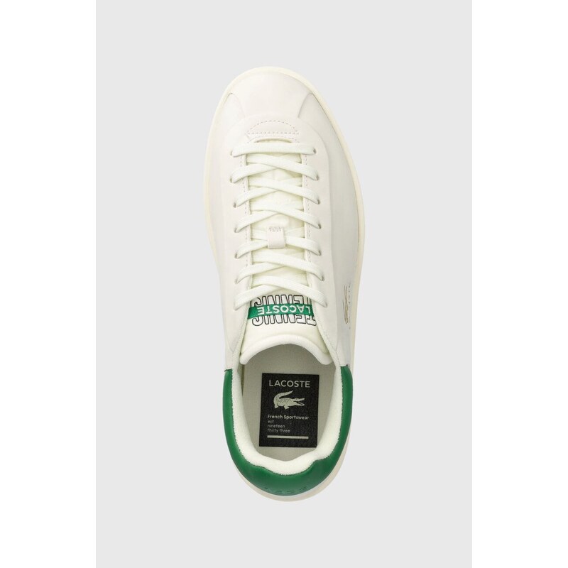 Sneakers boty Lacoste Baseshot Premium Leather bílá barva, 47SMA0040