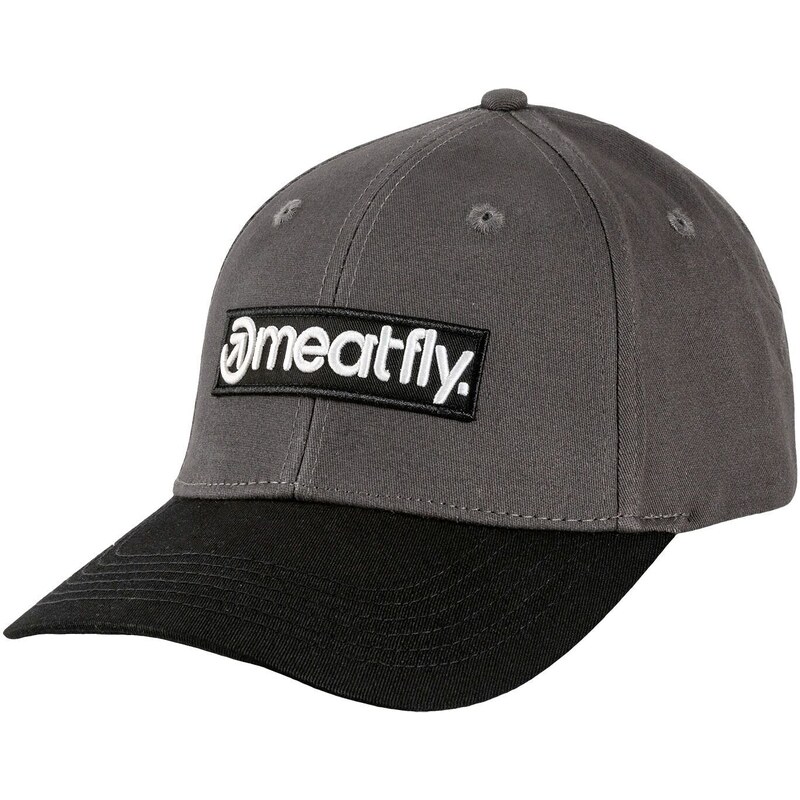 Meatfly kšiltovka Wayne Flexfit Grey / Black Basic Logo | Černá