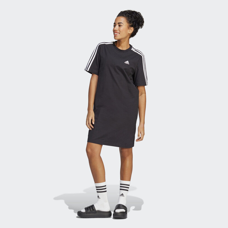 ADIDAS Šaty Essentials 3-Stripes Single Jersey Boyfriend Tee