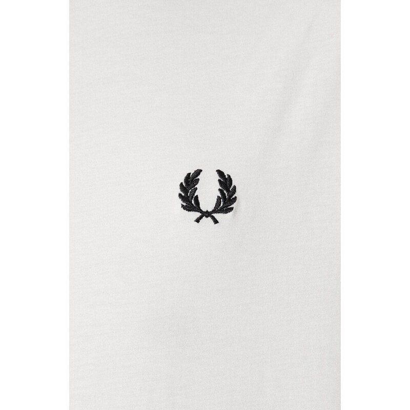 Bavlněné tričko Fred Perry Crew Neck T-Shirt bílá barva, s aplikací, M1600.129