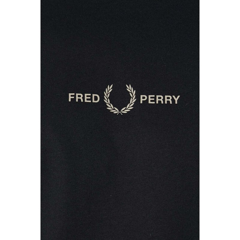 Bavlněné tričko Fred Perry Graphic Print T-Shirt černá barva, s aplikací, M7786.102