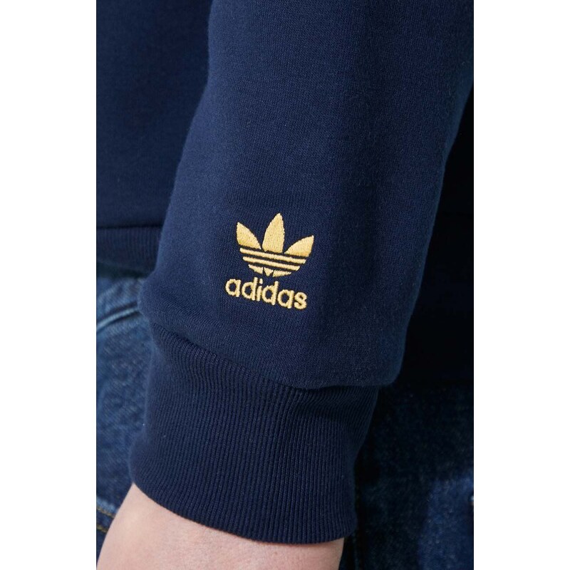 Mikina adidas Originals GRF Hoodie pánská, tmavomodrá barva, s kapucí, s potiskem, IS1419