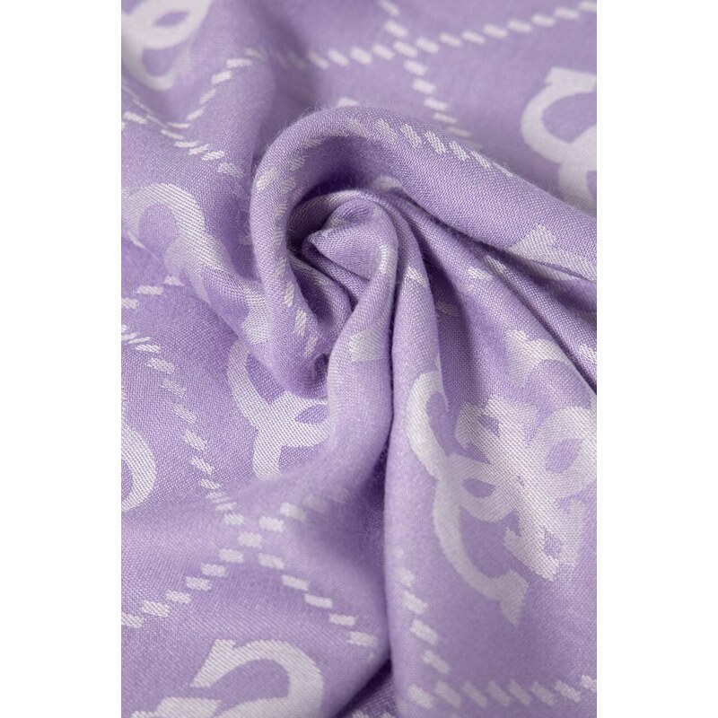 Šátek Guess ELIETTE fialová barva, AW5111 VIS03
